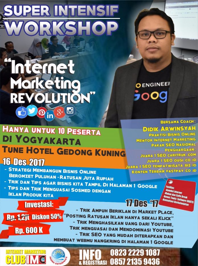 Kursus Pelatihan Internet Marketing di Jogja Desember 2017