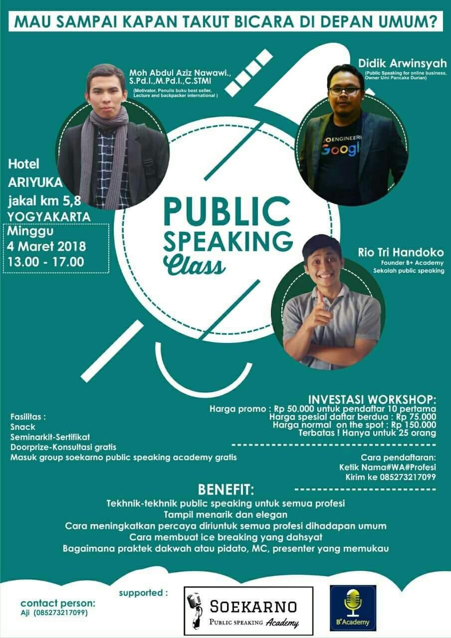 Seminar Public Speaking Class di Hotel Ariyuka Jogja